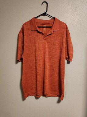 Haggar Men's XL Cool 18 Performance Collar Polo Golf Rust Color Excellent Cond